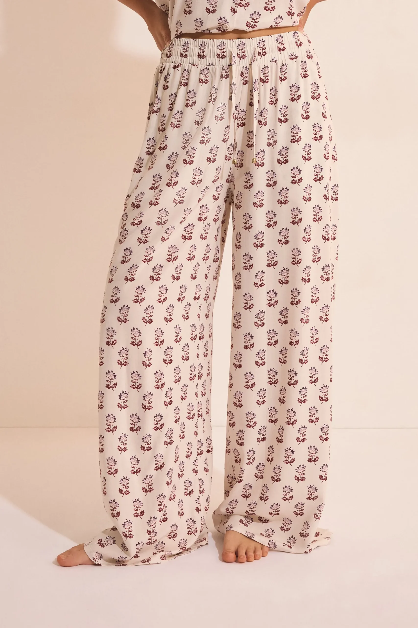 Pantalon de pyjama élastiqué à motifs