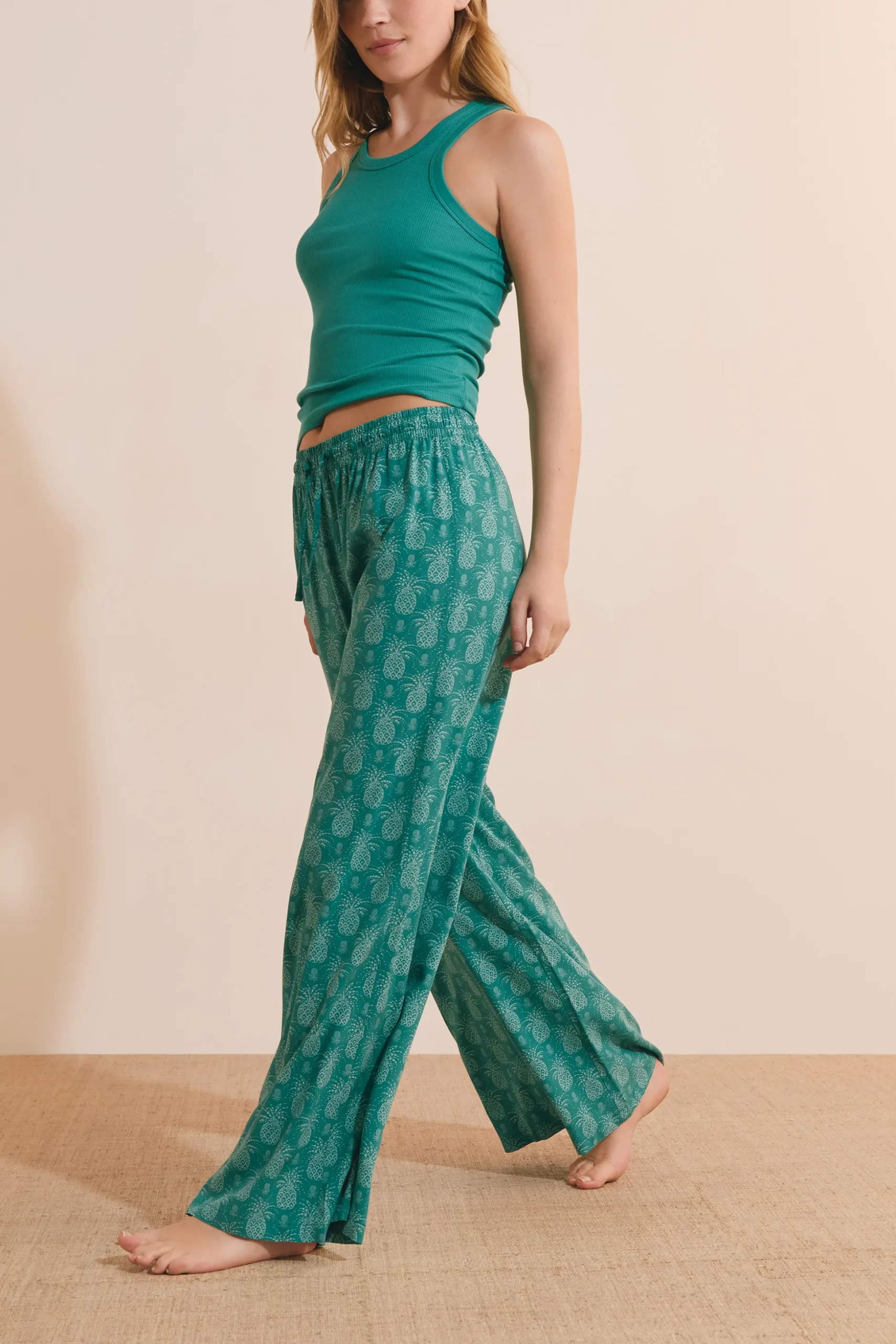 Pantalon de pyjama 7/8 à motifs