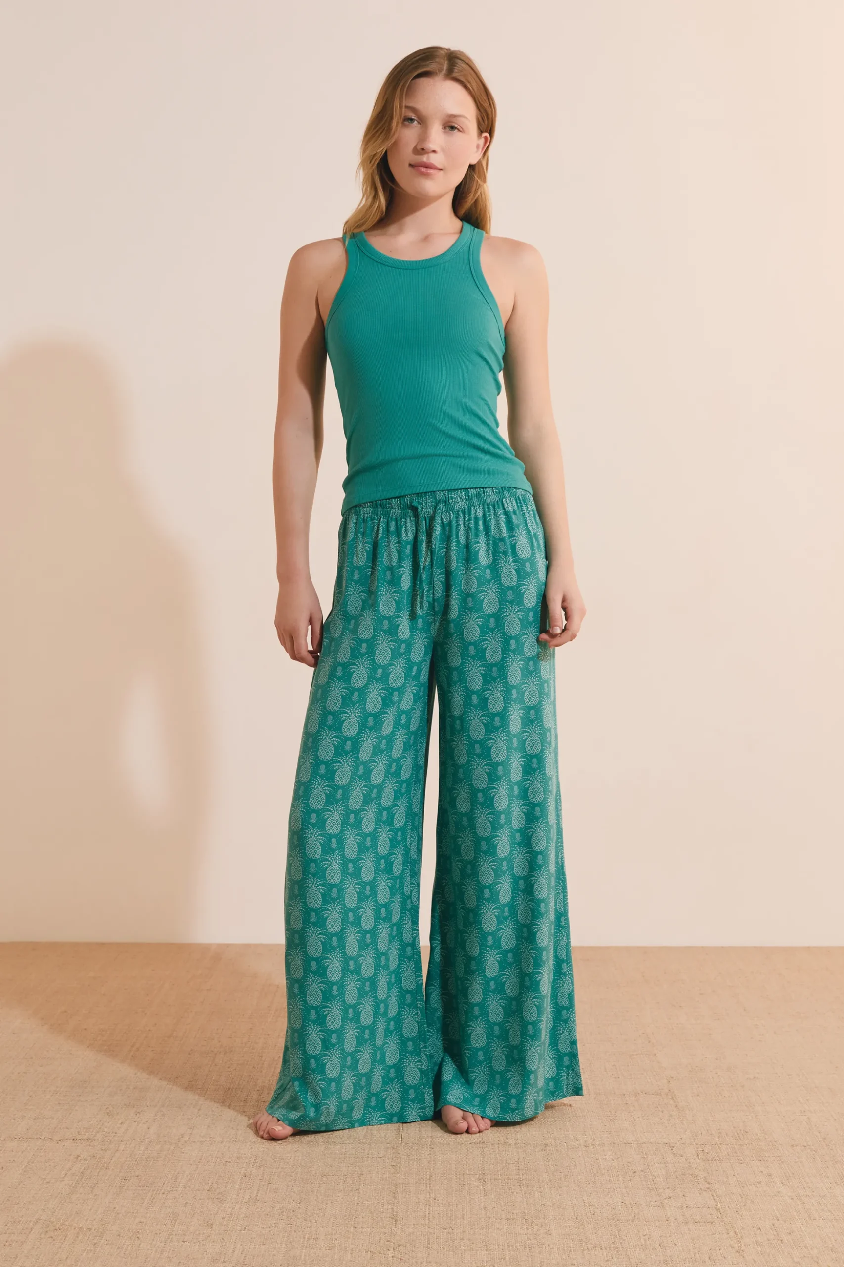 Pantalon de pyjama 7/8 à motifs