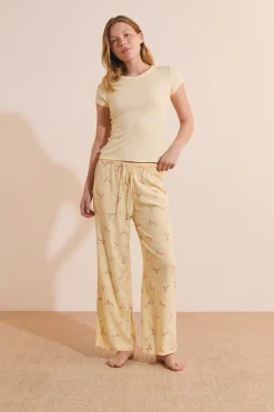 Pantalon de pyjama 7/8 à motifs