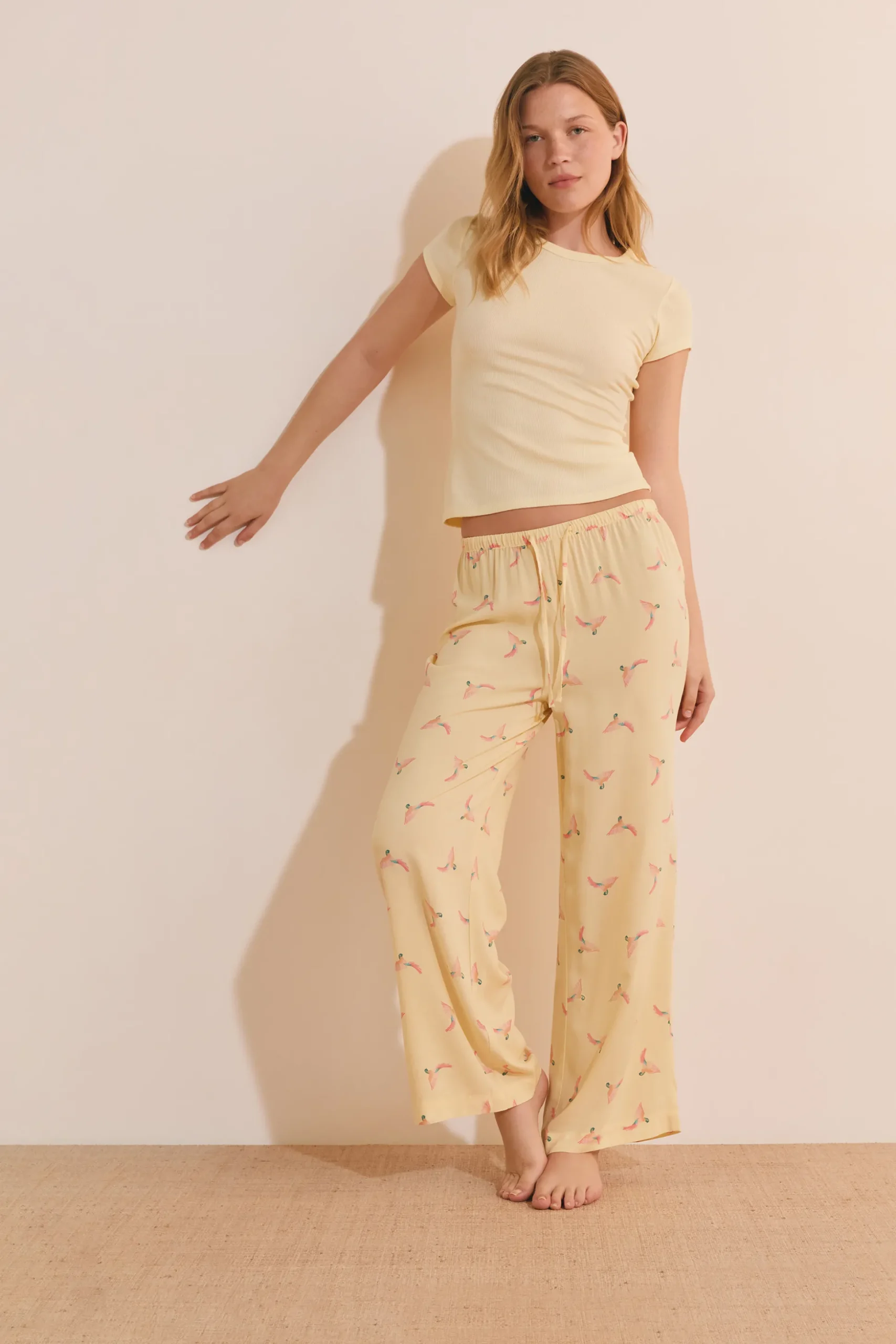Pantalon de pyjama 7/8 à motifs