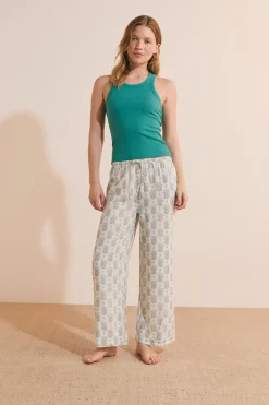 Pantalon de pyjama 7/8 à motifs