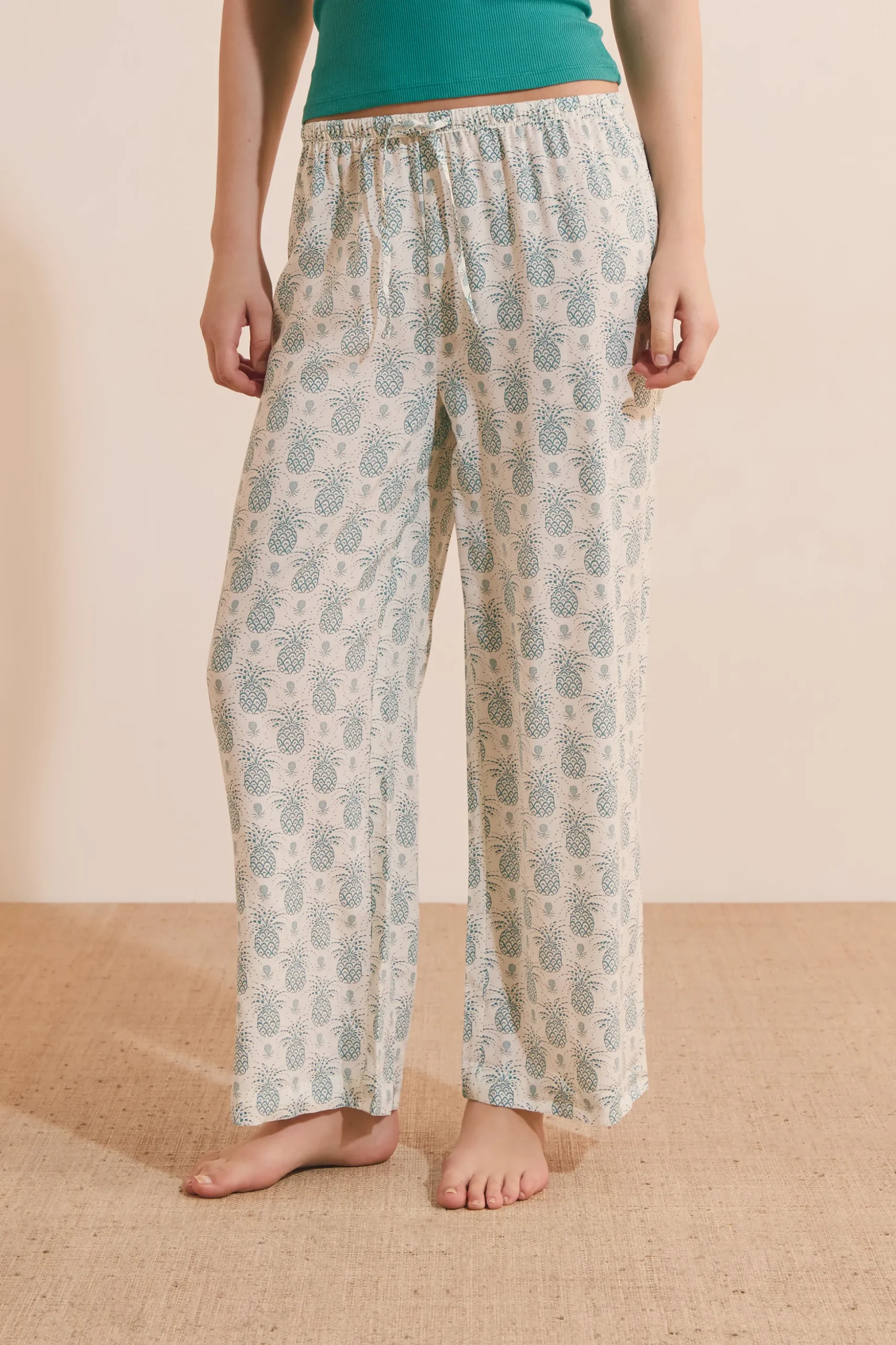 Pantalon de pyjama 7/8 à motifs