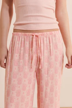 Pantalon de pyjama 7/8 à motifs
