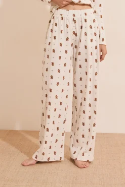 Pantalon de pyjama à motifs chiens en coton