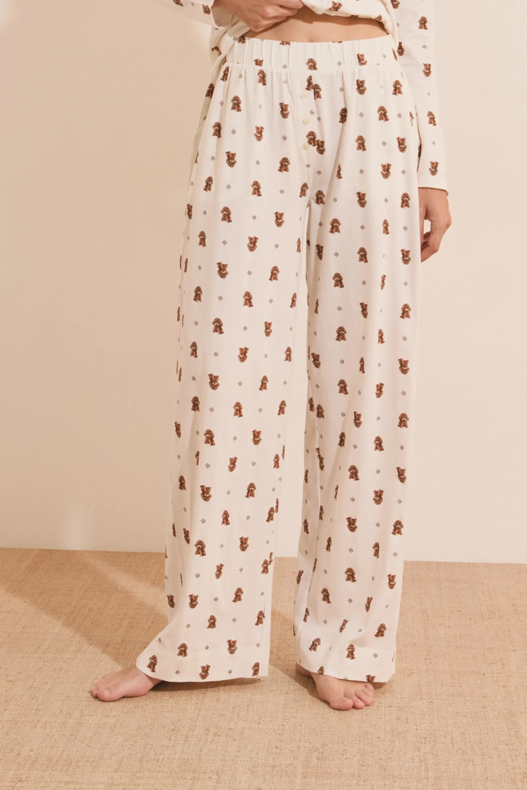 Pantalon de pyjama à motifs chiens en coton