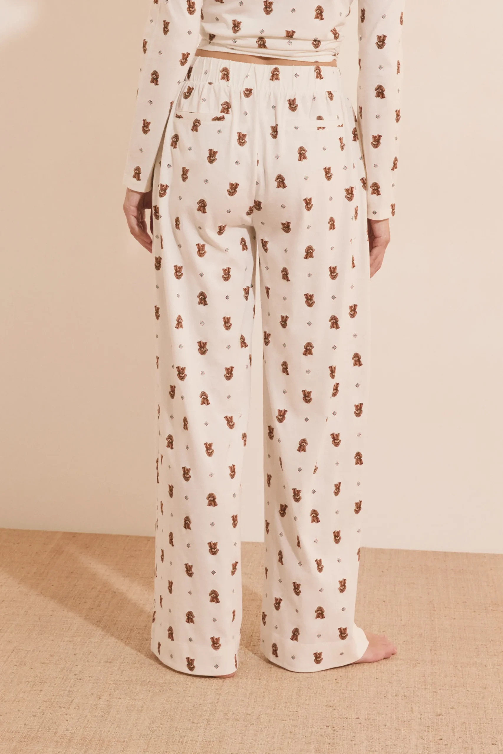 Pantalon de pyjama à motifs chiens en coton