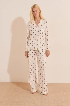 Pantalon de pyjama à motifs chiens en coton
