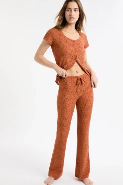 Pantalon de pyjama à motifs coeurs