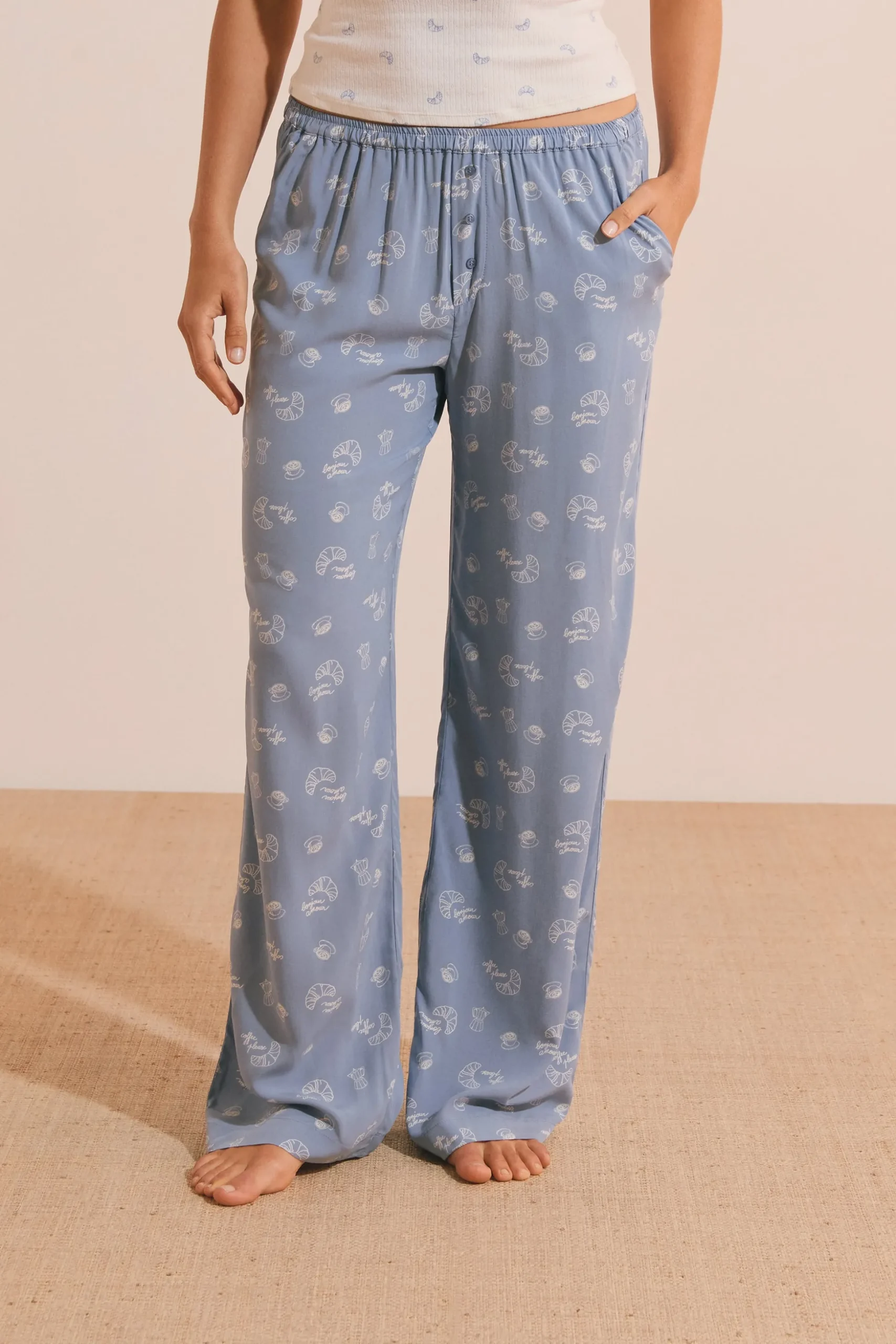 Pantalon de pyjama à motifs croissants