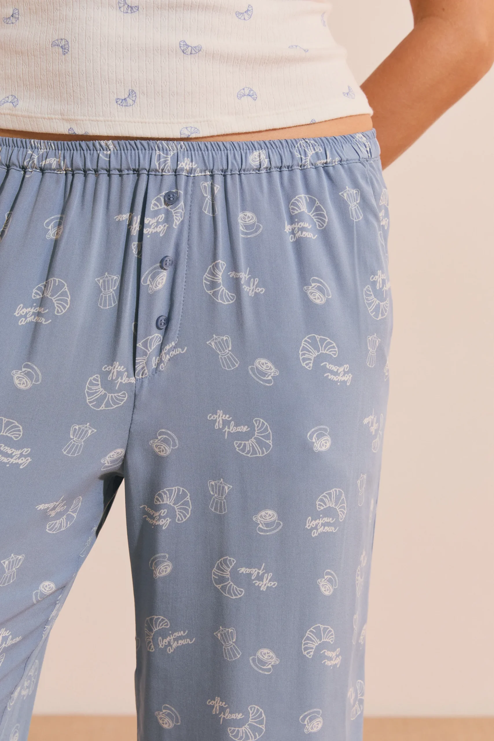 Pantalon de pyjama à motifs croissants