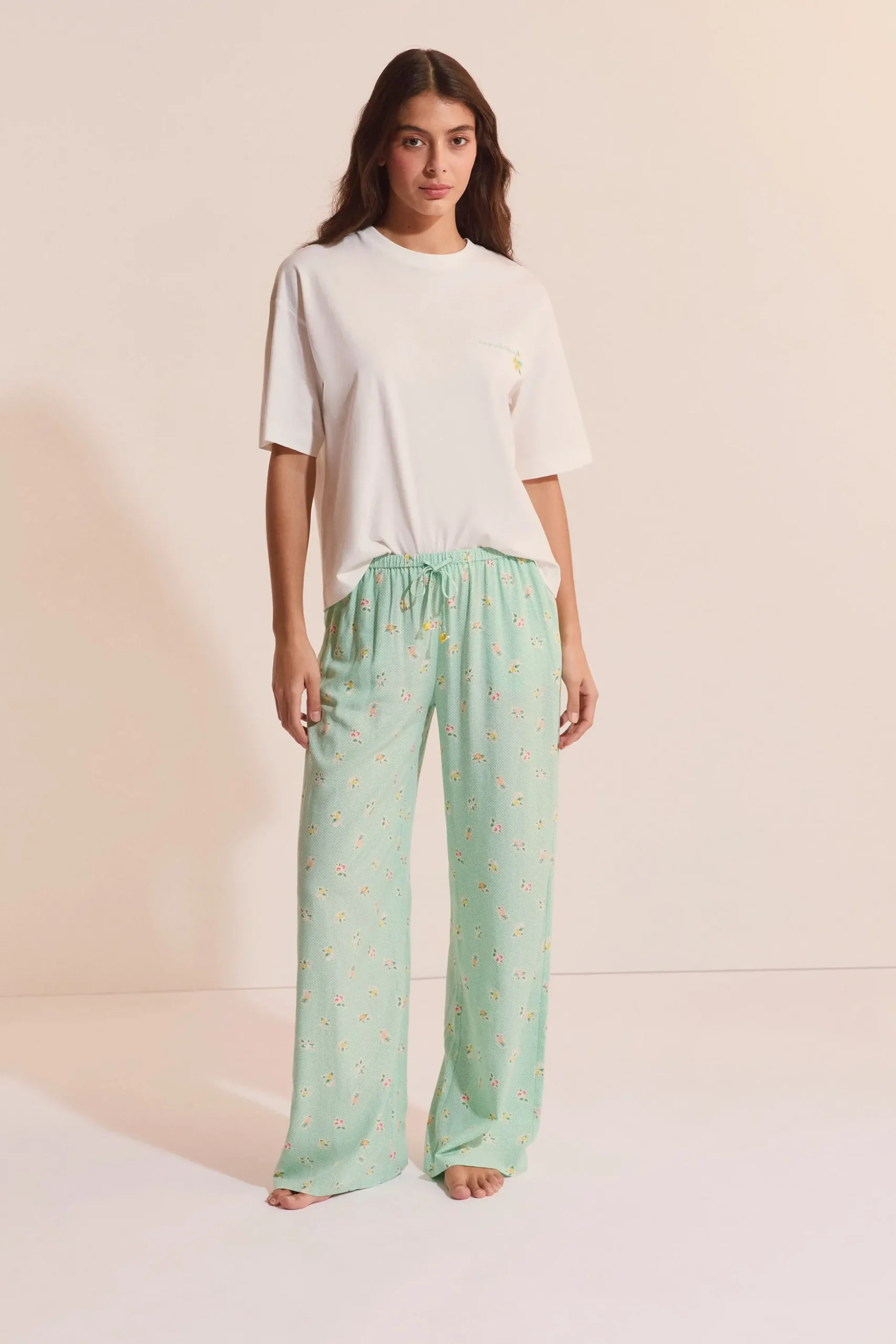 Pantalon de pyjama à motifs fleurs