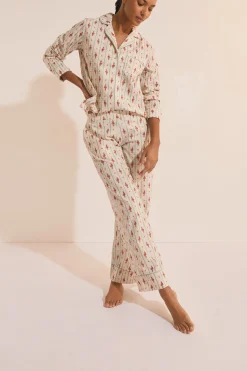 Pantalon de pyjama à motifs fleuris en coton