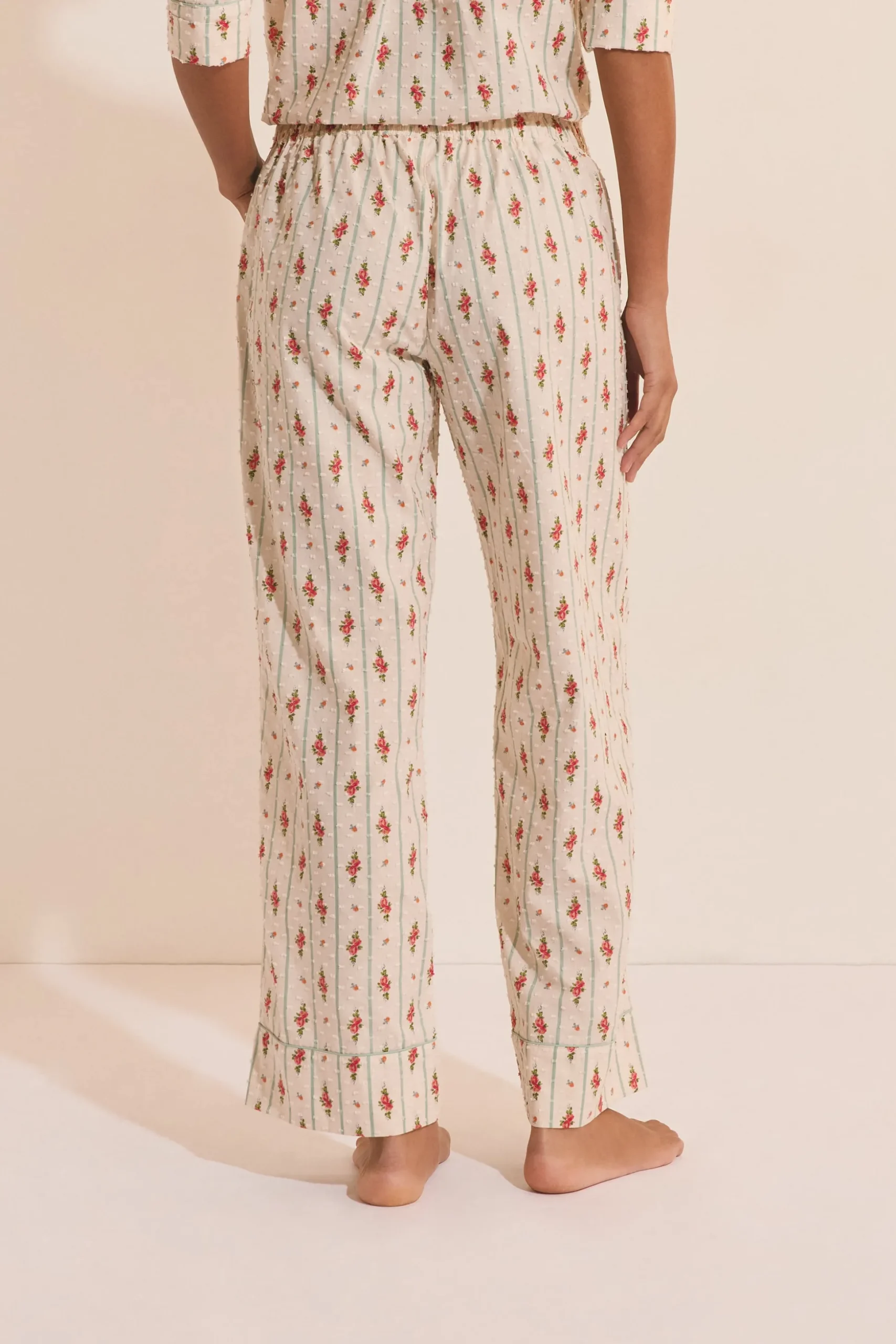 Pantalon de pyjama à motifs fleuris en coton
