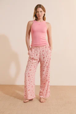 Pantalon de pyjama 7/8 à motifs tomates avec noeuds côté