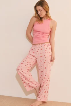 Pantalon de pyjama 7/8 à motifs tomates avec noeuds côté