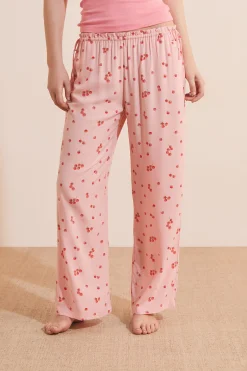 Pantalon de pyjama 7/8 à motifs tomates avec noeuds côté