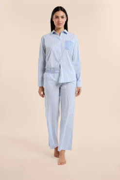 Pantalon de pyjama à rayures avec coton