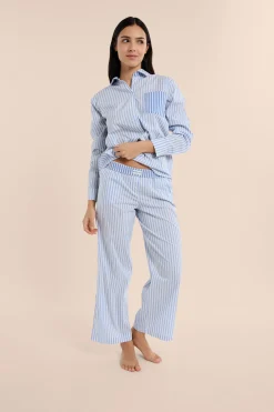 Pantalon de pyjama à rayures avec coton