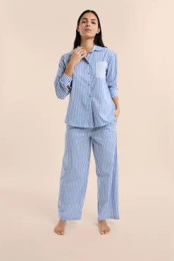 Pantalon de pyjama à rayures avec coton