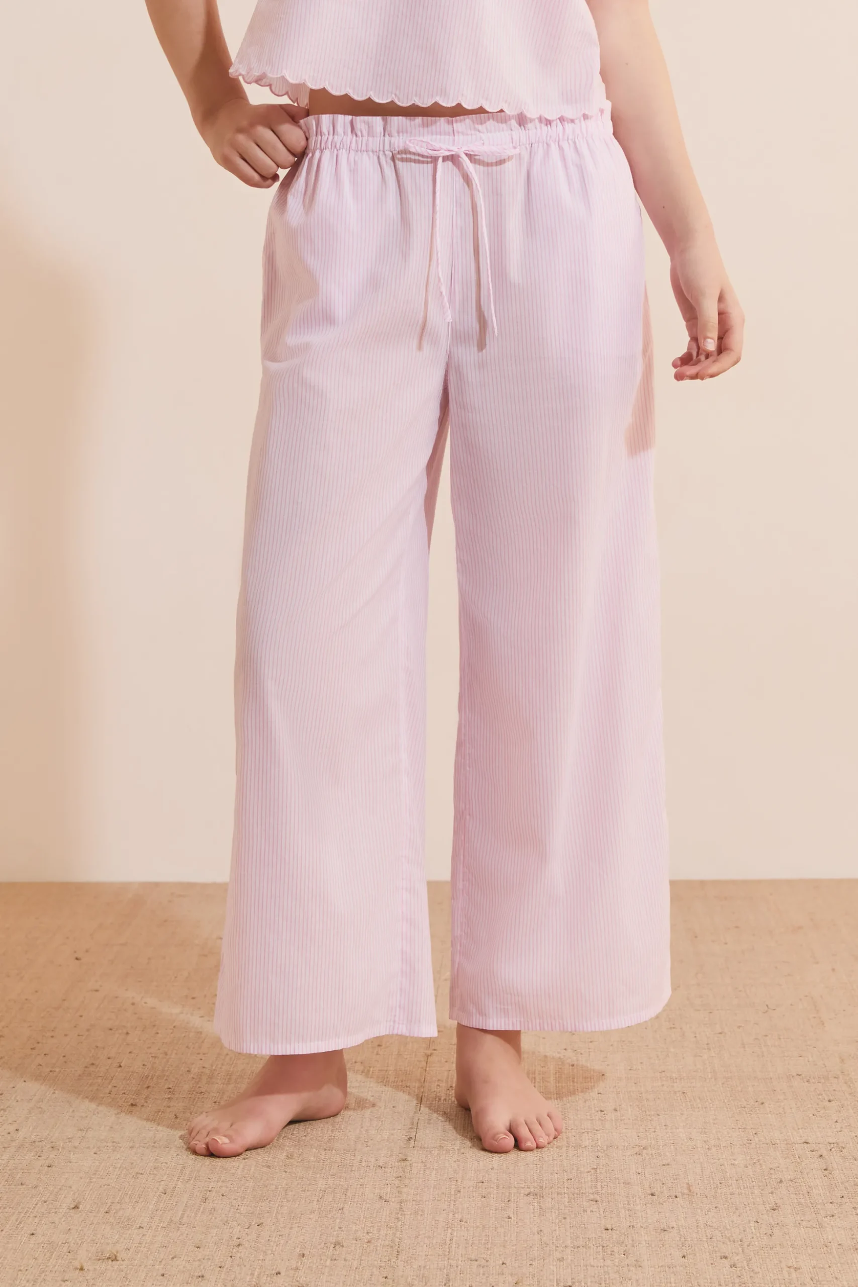 Pantalon de pyjama à rayures en coton
