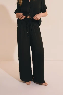 Pantalon de pyjama satiné coupe large