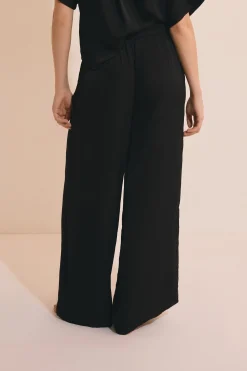Pantalon de pyjama satiné coupe large