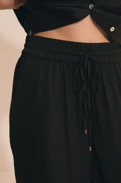 Pantalon de pyjama satiné coupe large
