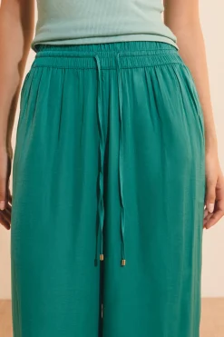 Pantalon de pyjama satiné coupe large
