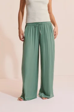 Pantalon de pyjama satiné coupe large