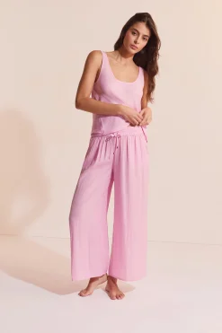 Pantalon de pyjama satiné coupe large