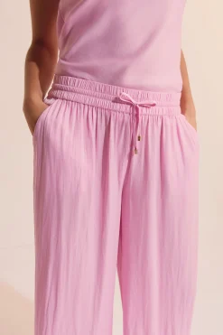 Pantalon de pyjama satiné coupe large