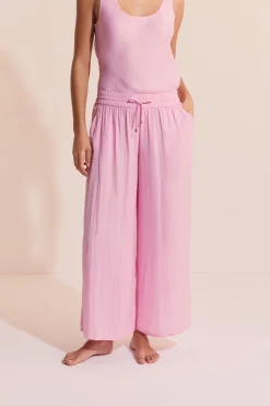 Pantalon de pyjama satiné coupe large