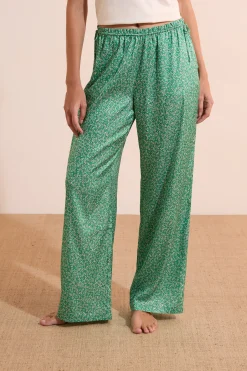 Pantalon de pyjama satiné à motifs