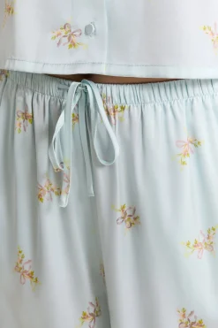 Pantalon de pyjama satiné à motifs