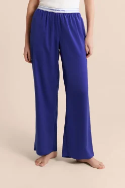 Pantalon de pyjama taille élastique "move, smile, sleep