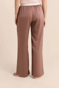 Pantalon de pyjama taille élastique "move, smile, sleep
