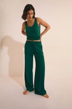 Pantalon de pyjama texturé élastiqué