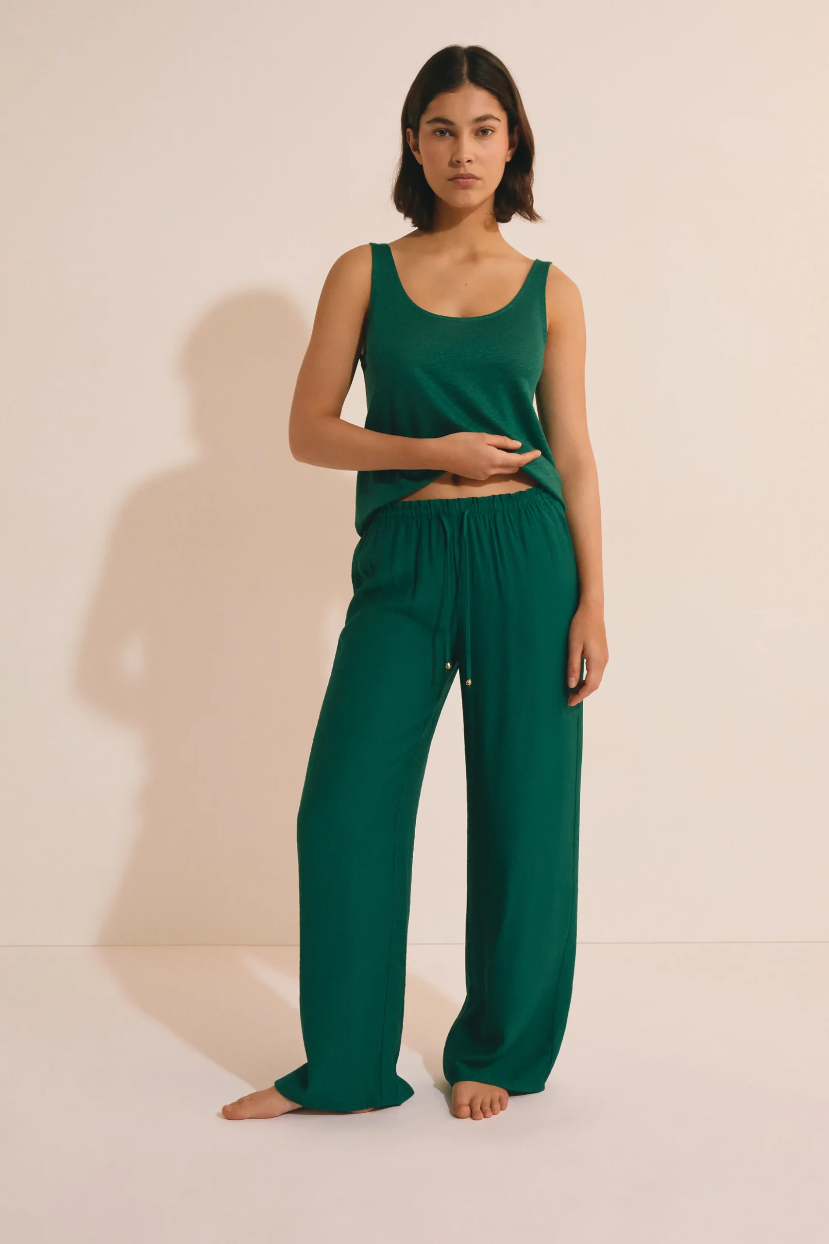 Pantalon de pyjama texturé élastiqué