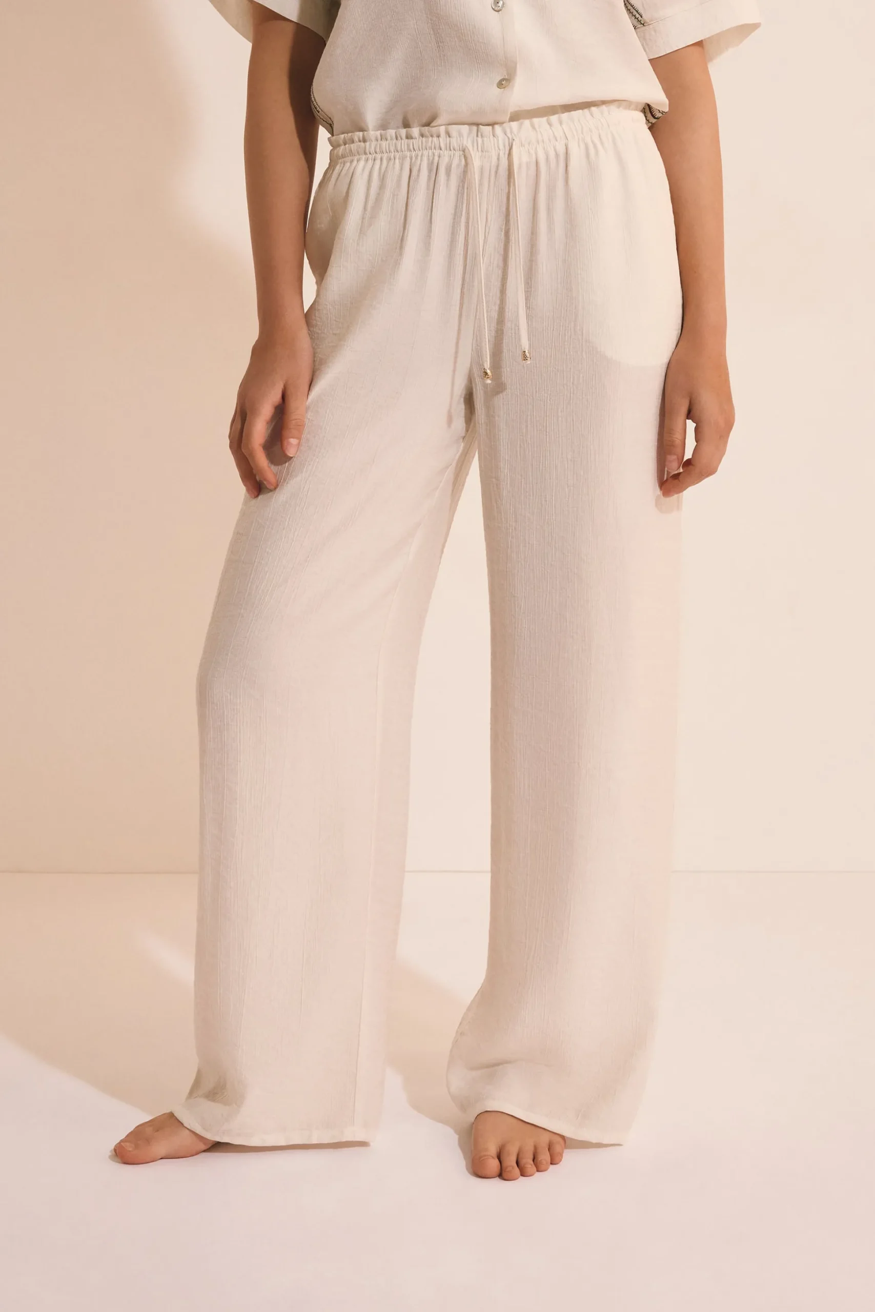 Pantalon de pyjama texturé élastiqué