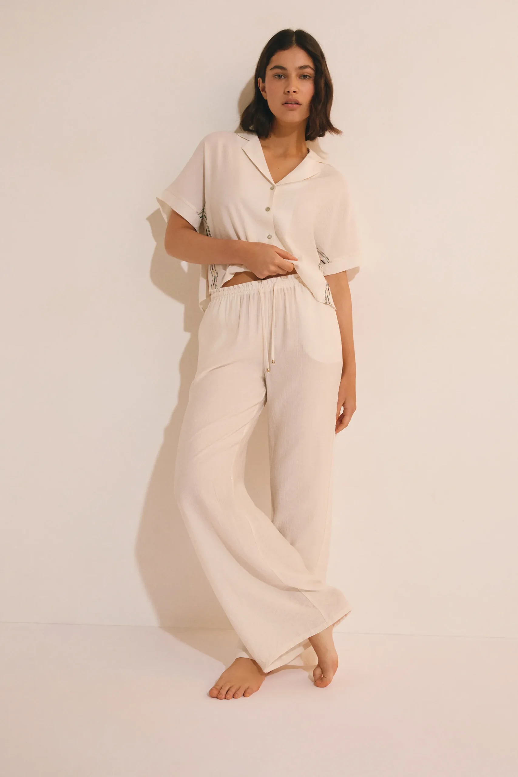 Pantalon de pyjama texturé élastiqué
