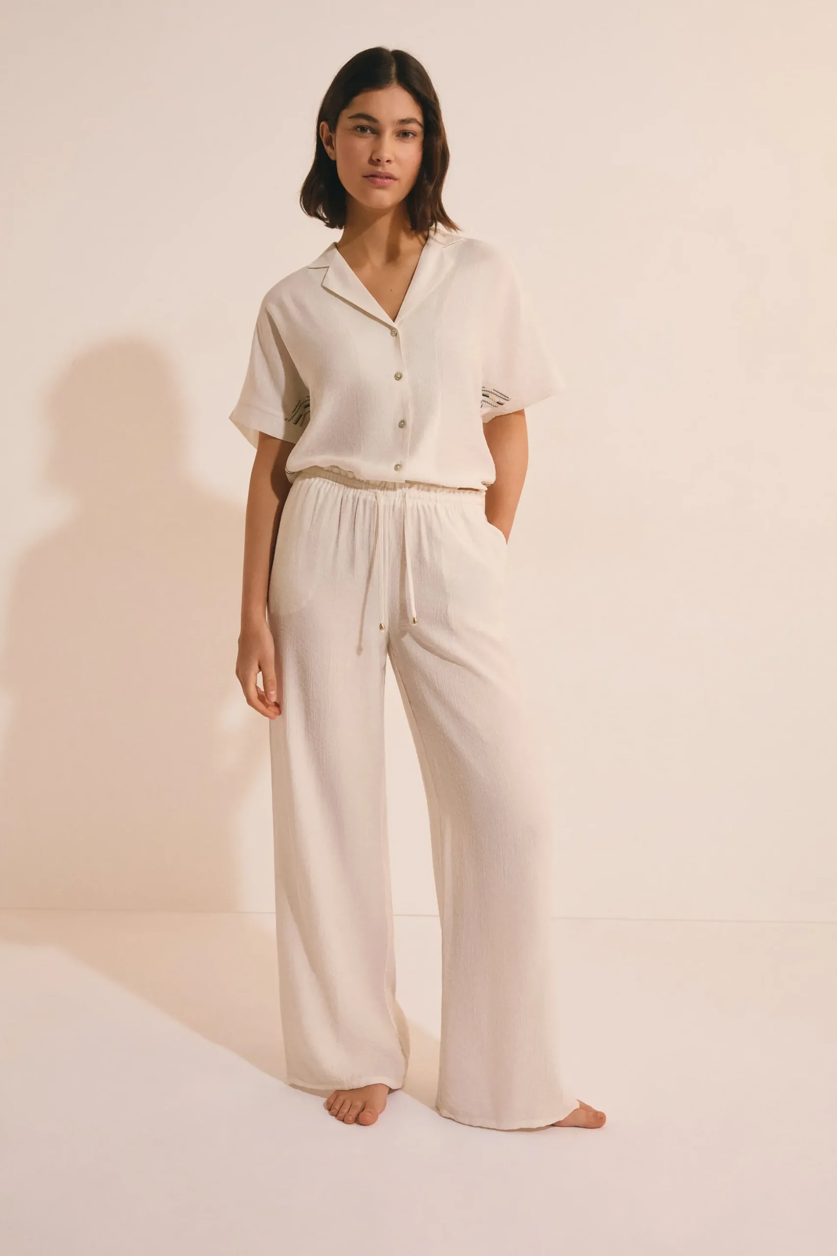 Pantalon de pyjama texturé élastiqué