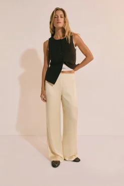 Pantalon droit satiné
