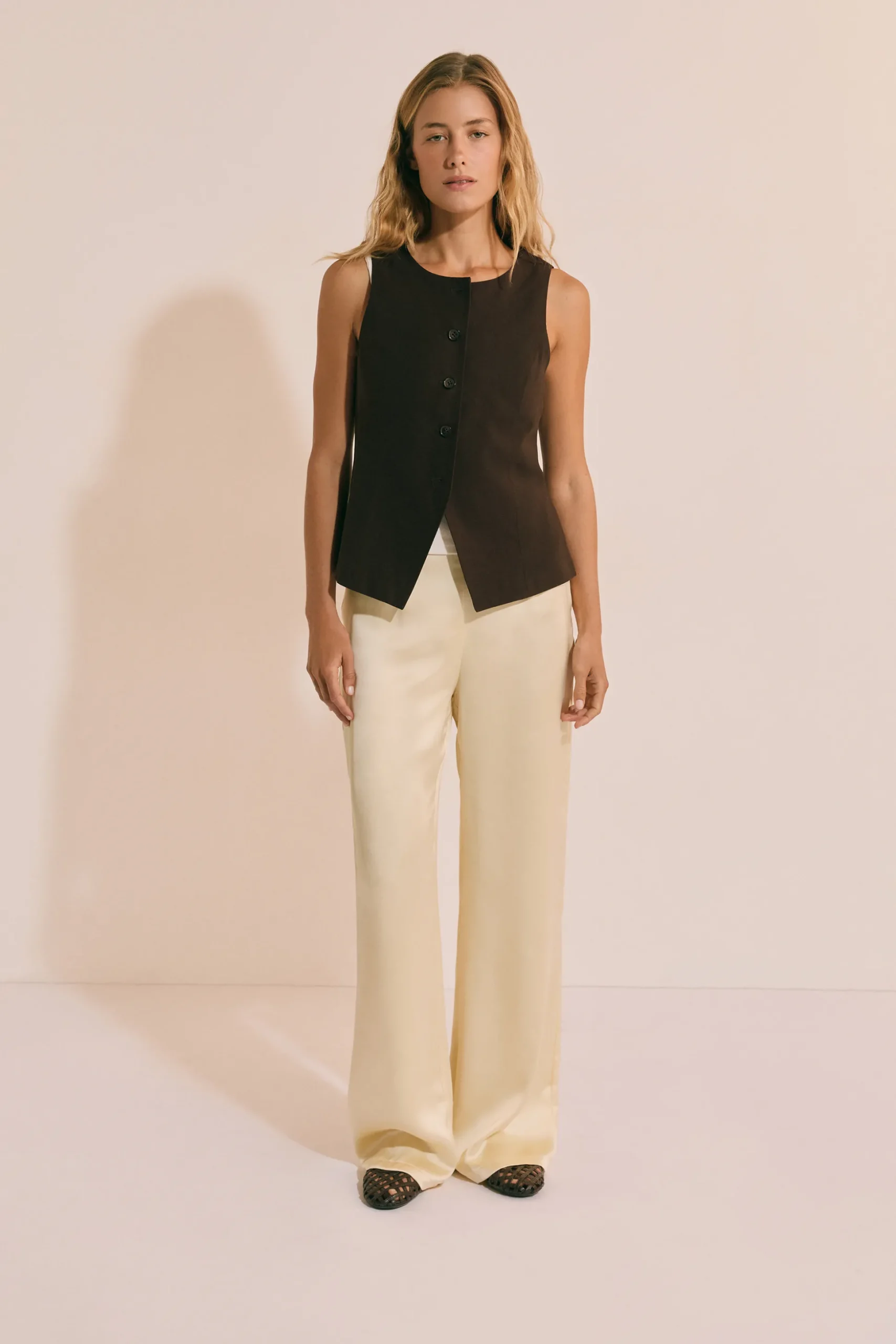 Pantalon droit satiné