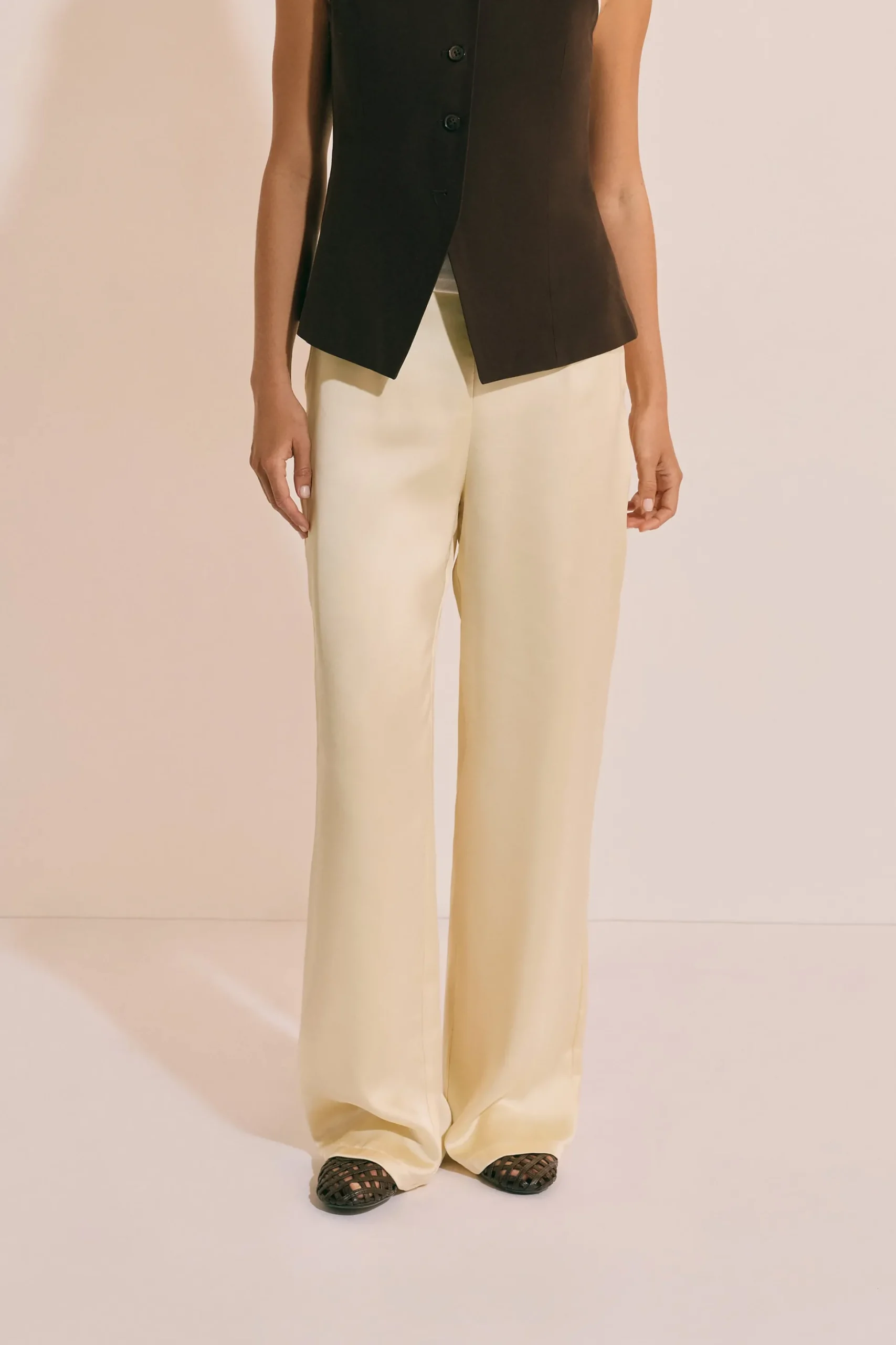 Pantalon droit satiné