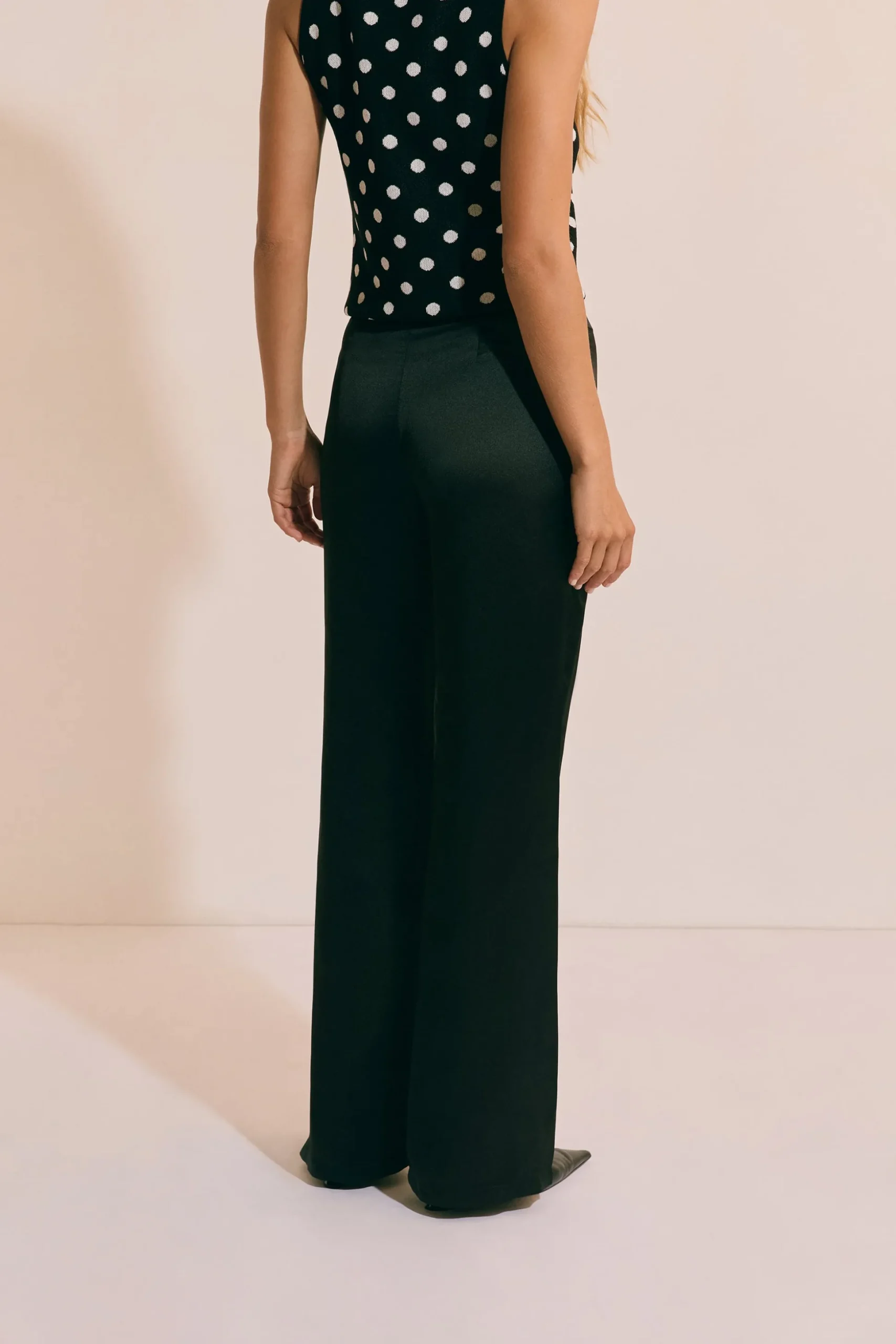 Pantalon droit satiné