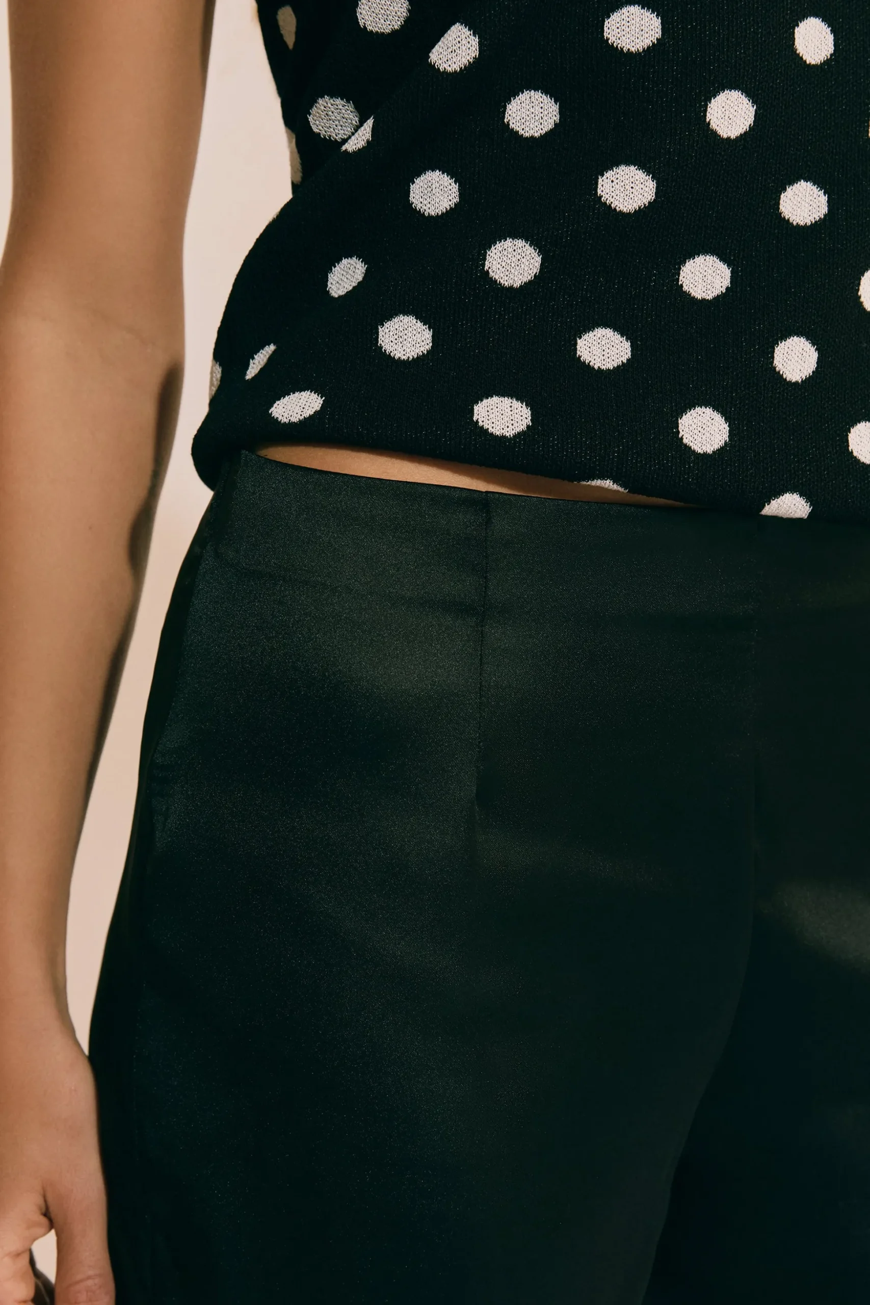 Pantalon droit satiné