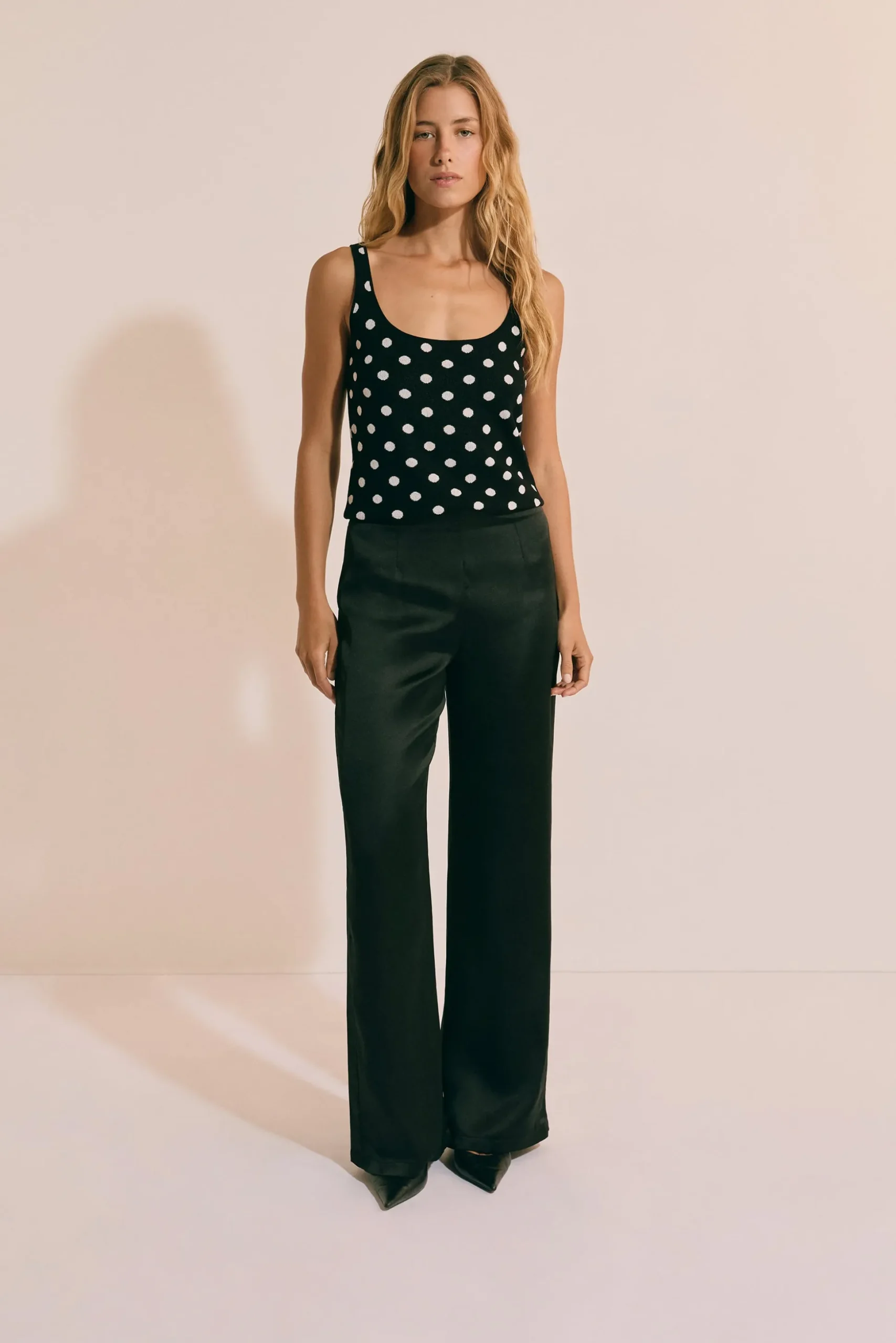 Pantalon droit satiné