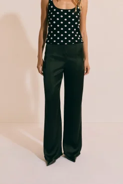 Pantalon droit satiné