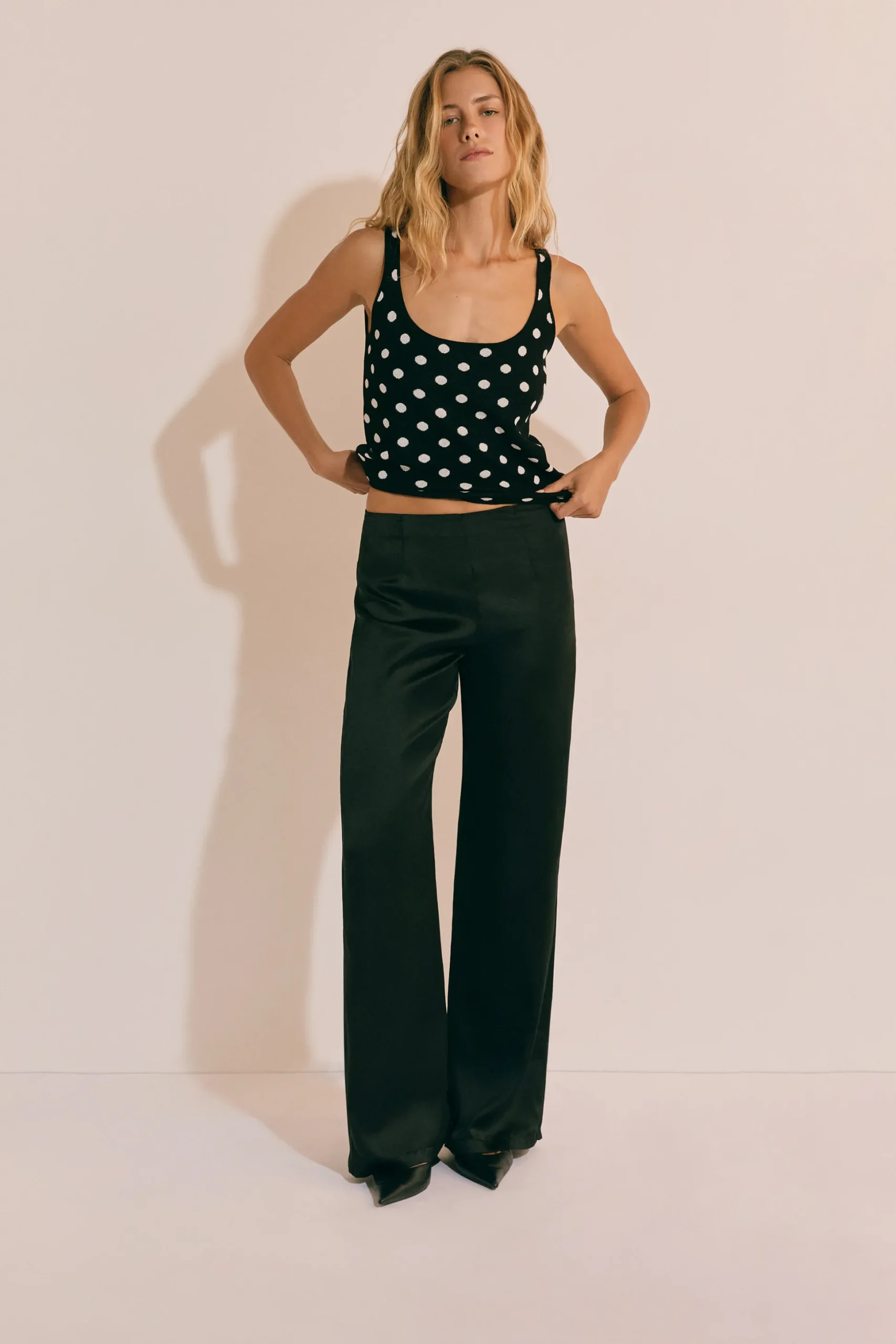 Pantalon droit satiné